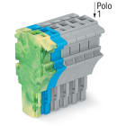 WAGO ELETTRONICA - Spina femmina per 1 conduttore.Push-in CAGE CLAMP®.4 mm².giallo-verde/blu/grigio