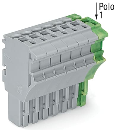 WAGO ELETTRONICA - Spina femmina per 1 conduttore.Push-in CAGE CLAMP®.4 mm².grigio, giallo-verde