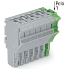 WAGO ELETTRONICA - Spina femmina per 1 conduttore.Push-in CAGE CLAMP®.4 mm².grigio, giallo-verde