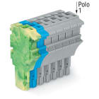 WAGO ELETTRONICA - Spina femmina per 1 conduttore.Push-in CAGE CLAMP®.4 mm².giallo-verde/blu/grigio
