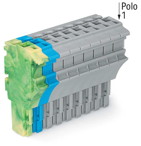 WAGO ELETTRONICA - Spina femmina per 1 conduttore.Push-in CAGE CLAMP®.4 mm².giallo-verde/blu/grigio