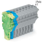 WAGO ELETTRONICA - Spina femmina per 1 conduttore.Push-in CAGE CLAMP®.4 mm².giallo-verde/blu/grigio