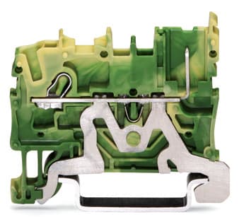 WAGO ELETTRONICA - Morsetto di base di terra per 1 conduttore/1 pin.2,5 mm².per guida DIN 35 x 15 e 35 x 7,5.verde-giallo 2022-1207