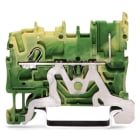 WAGO ELETTRONICA - Morsetto di base di terra per 1 conduttore/1 pin.2,5 mm².per guida DIN 35 x 15 e 35 x 7,5.verde-giallo