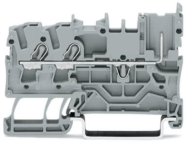 WAGO ELETTRONICA - Morsetto di base per 2 conduttori/1 pin.2,5 mm².per guida DIN 35 x 15 e 35 x 7,5.grigio