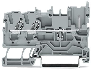 WAGO ELETTRONICA - Morsetto di base per 2 conduttori/1 pin.2,5 mm².per guida DIN 35 x 15 e 35 x 7,5.grigio