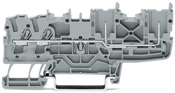 WAGO ELETTRONICA - Morsetto di base per 2 conduttori/2 pin.2,5 mm².per guida DIN 35 x 15 e 35 x 7,5.grigio