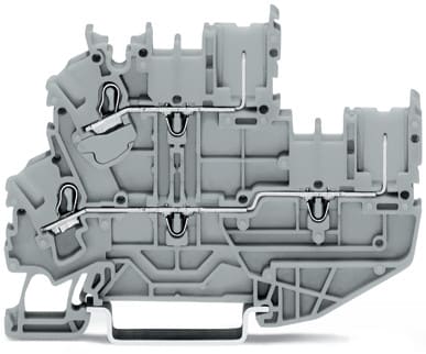 WAGO ELETTRONICA - Morsetto base a due piani 1 conduttore/1 pin?.per guida DIN 35 x 15 e 35 x 7,5.Push-in CAGE CLAMP®.grigio