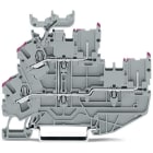 WAGO ELETTRONICA - Morsetto di base a due piani, 2 conduttori/2 pin.Morsetto passante per 2 conduttori/2 pin.2,5 mm².grigio