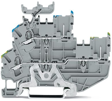WAGO ELETTRONICA - Morsetto base a due piani 1 conduttore/1 pin?.Morsetto per conduttore di terra / passante.2,5 mm².grigio 2022-2247
