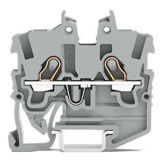 WAGO ELETTRONICA - Morsetto miniaturizzato passante per 2 conduttori.con slot operativi.1 mm².grigio