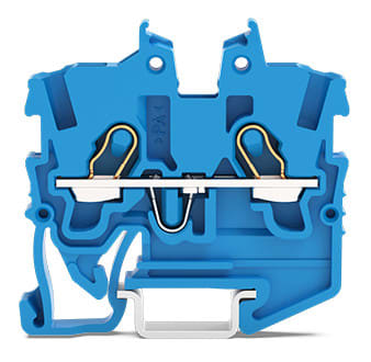 WAGO ELETTRONICA - Morsetto miniaturizzato passante per 2 conduttori.con slot operativi.1 mm².blu