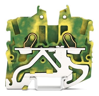 WAGO ELETTRONICA - Morsetto di terra miniaturizzato per 2 conduttori.con slot operativi.1 mm².verde-giallo