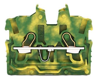 WAGO ELETTRONICA - Morsetto miniaturizzato passante per 2 conduttori.con slot operativi.1 mm².verde-giallo