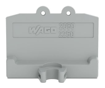 WAGO ELETTRONICA - Piastra terminale.con flangia di fissaggio.spessore 1,3 mm.grigio 2050-381