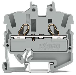 WAGO ELETTRONICA - Morsetto miniaturizzato passante per 2 conduttori.con slot operativi.2,5 mm².grigio