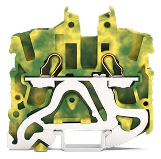WAGO ELETTRONICA - Morsetto di terra miniaturizzato per 2 conduttori.con slot operativi.2,5 mm².verde-giallo