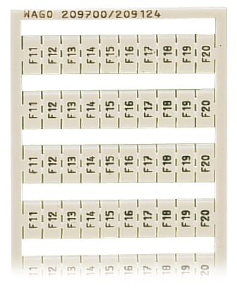 WAGO ELETTRONICA - Scheda di marcatura WSB.come scheda.MARCATO.bianco 209-700/209-124