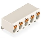 WAGO ELETTRONICA - Connettore femmina 1 cond. THT, ang..pulsante.Push-in CAGE CLAMP®.grigio chiaro