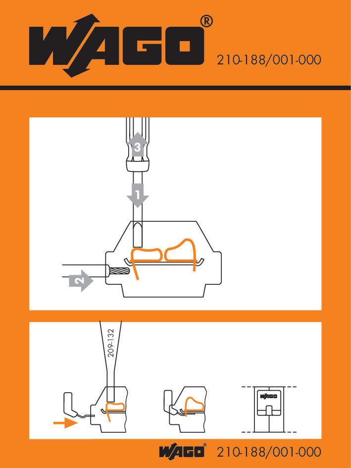 WAGO ELETTRONICA - Etichette adesive con istruzioni operative.per morsettiere a cablaggio laterale.Serie da 260 a 262