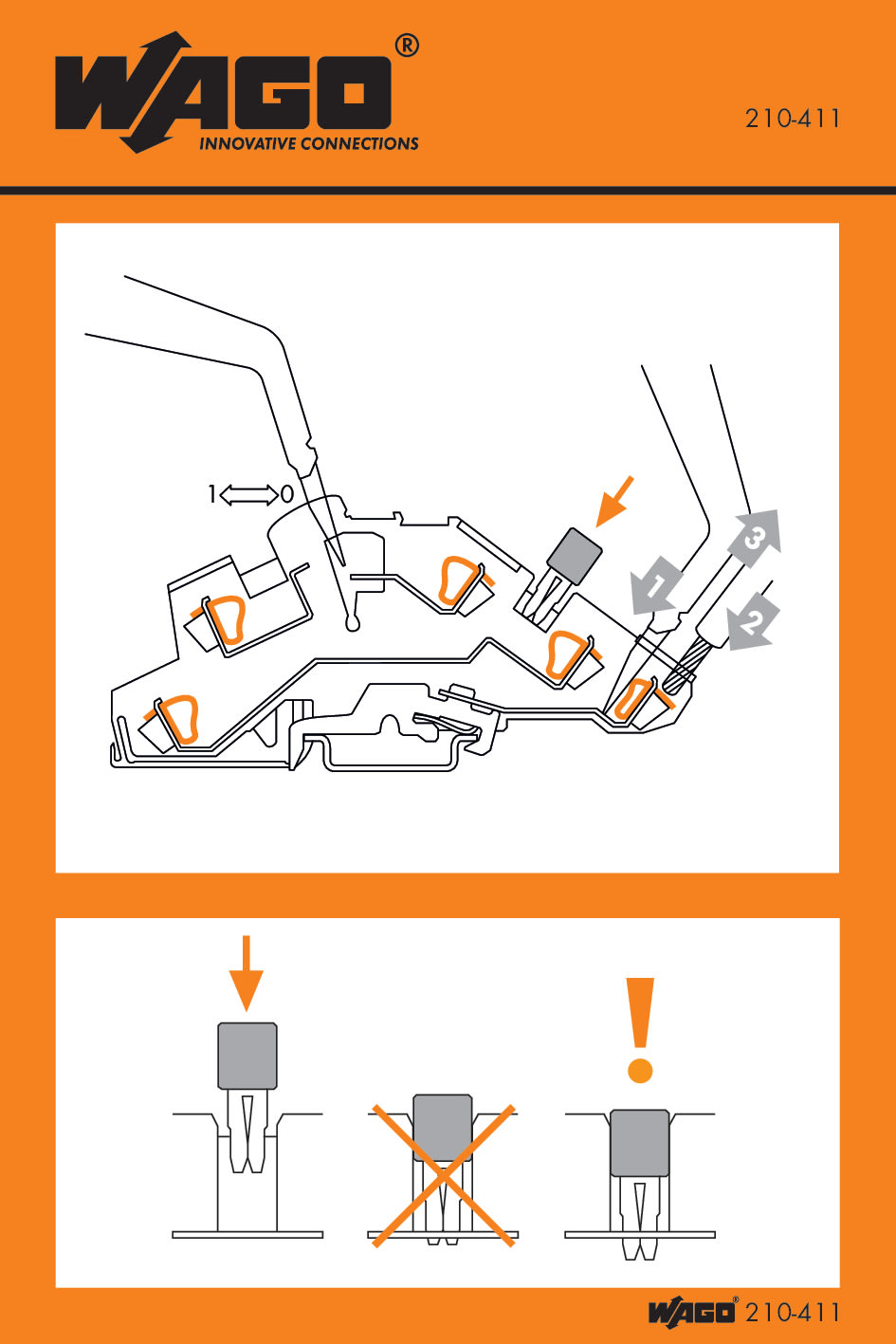 WAGO ELETTRONICA - Etichette adesive con istruzioni operative.per morsetti sezionatori TOPJOB®.Serie 776