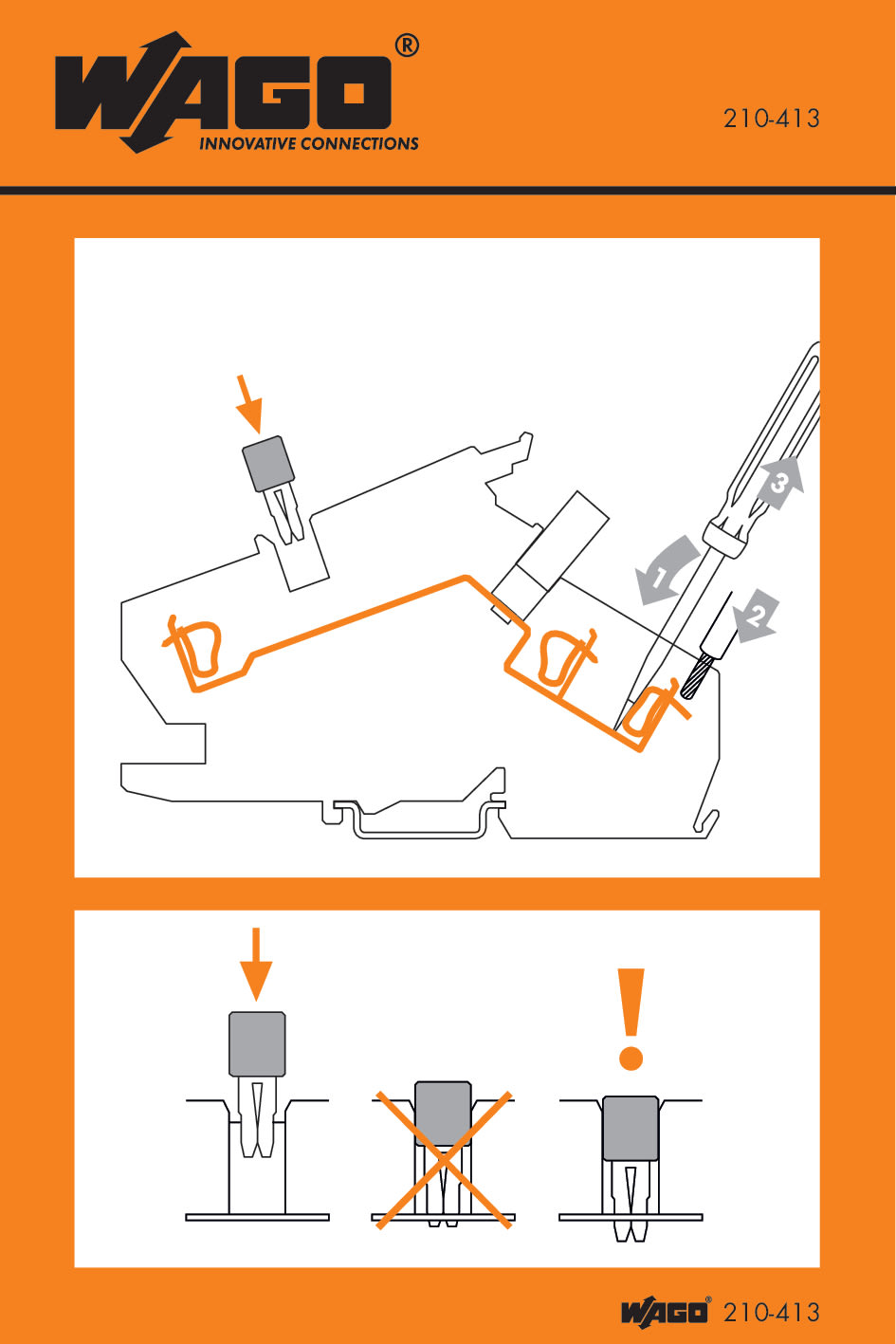 WAGO ELETTRONICA - Etichette adesive con istruzioni operative 210-413