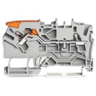 WAGO ELETTRONICA - Morsetto passante per 2 conduttori.con leva e Push-in CAGE CLAMP®.2,5 mm².grigio