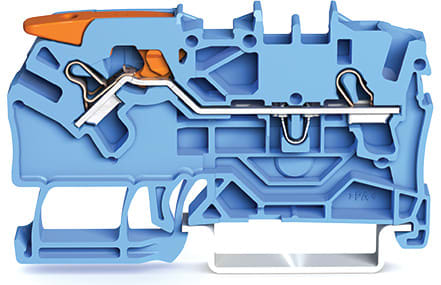 WAGO ELETTRONICA - Morsetto passante per 2 conduttori.con leva e Push-in CAGE CLAMP®.2,5 mm².blu