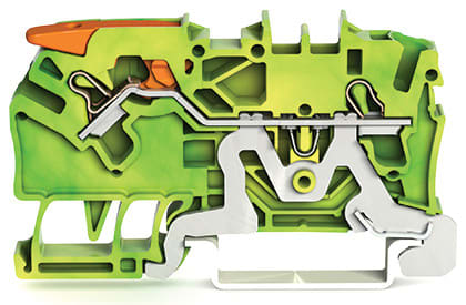 WAGO ELETTRONICA - Morsetto di terra per 2 conduttori.con leva e Push-in CAGE CLAMP®.2,5 mm².verde-giallo 2102-1207