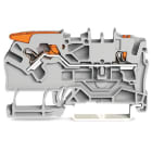 WAGO ELETTRONICA - Morsetto passante per 2 conduttori.con leva e pulsante.2,5 mm².grigio