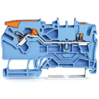 WAGO ELETTRONICA - Morsetto passante per 2 conduttori.con leva e pulsante.2,5 mm².blu