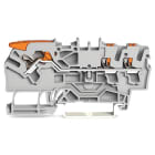 WAGO ELETTRONICA - Morsetto passante per 3 conduttori.con leva e pulsante.2,5 mm².grigio 2102-5301