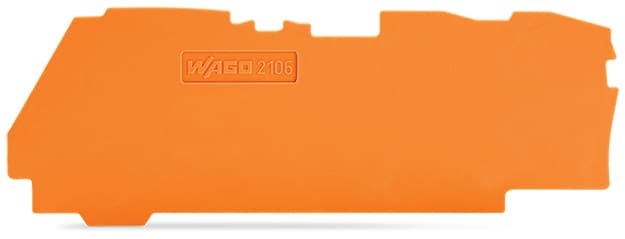 WAGO ELETTRONICA - Piastra terminale e intermedia.spessore 1 mm.per morsetti per 3 conduttori.arancione