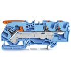 WAGO ELETTRONICA - Morsetto passante per 3 conduttori.con leva e pulsante.6 mm².blu