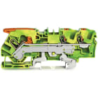 WAGO ELETTRONICA - Morsetto di terra per 3 conduttori.con leva e pulsante.6 mm².verde-giallo