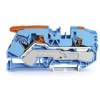 WAGO ELETTRONICA - Morsetto passante per 2 conduttori.con leva e pulsante.16 mm².blu