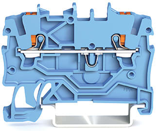WAGO ELETTRONICA - Morsetto passante per 2 conduttori.con pulsante.1 mm².blu