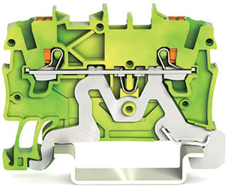 WAGO ELETTRONICA - Morsetto di terra per 2 conduttori.con pulsante.1 mm².verde-giallo 2200-1207