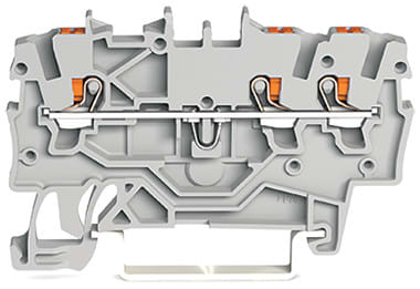 WAGO ELETTRONICA - Morsetto passante per 3 conduttori.con pulsante.1 mm².grigio