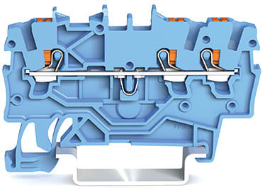 WAGO ELETTRONICA - Morsetto passante per 3 conduttori.con pulsante.1 mm².blu