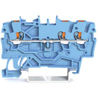 WAGO ELETTRONICA - Morsetto passante per 3 conduttori.con pulsante.1 mm².blu