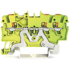WAGO ELETTRONICA - Morsetto di terra per 3 conduttori.con pulsante.1 mm².verde-giallo