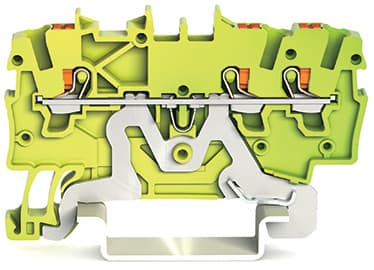 WAGO ELETTRONICA - Morsetto di terra per 3 conduttori.con pulsante.1 mm².verde-giallo
