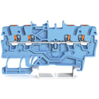 WAGO ELETTRONICA - Morsetto passante per 4 conduttori.con pulsante.1 mm².blu