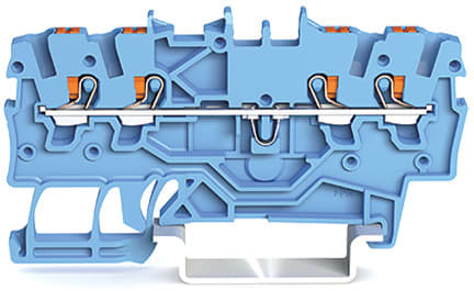 WAGO ELETTRONICA - Morsetto passante per 4 conduttori.con pulsante.1 mm².blu