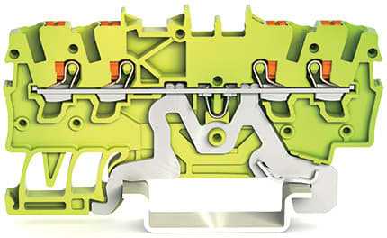 WAGO ELETTRONICA - Morsetto di terra per 4 conduttori.con pulsante.1 mm².verde-giallo