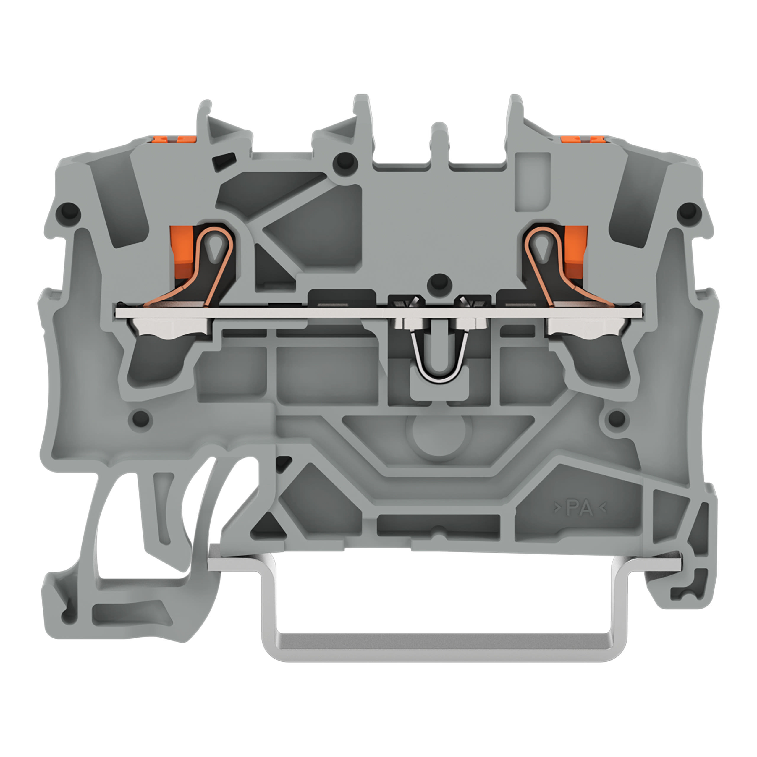 WAGO ELETTRONICA - Morsetto passante per 2 conduttori.con pulsante.1,5 mm².grigio