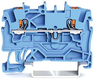 WAGO ELETTRONICA - Morsetto passante per 2 conduttori.con pulsante.1,5 mm².blu 2201-1204