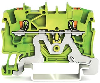 WAGO ELETTRONICA - Morsetto di terra per 2 conduttori.con pulsante.1,5 mm².verde-giallo 2201-1207