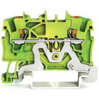 WAGO ELETTRONICA - Morsetto di terra per 2 conduttori.con pulsante.1,5 mm².verde-giallo